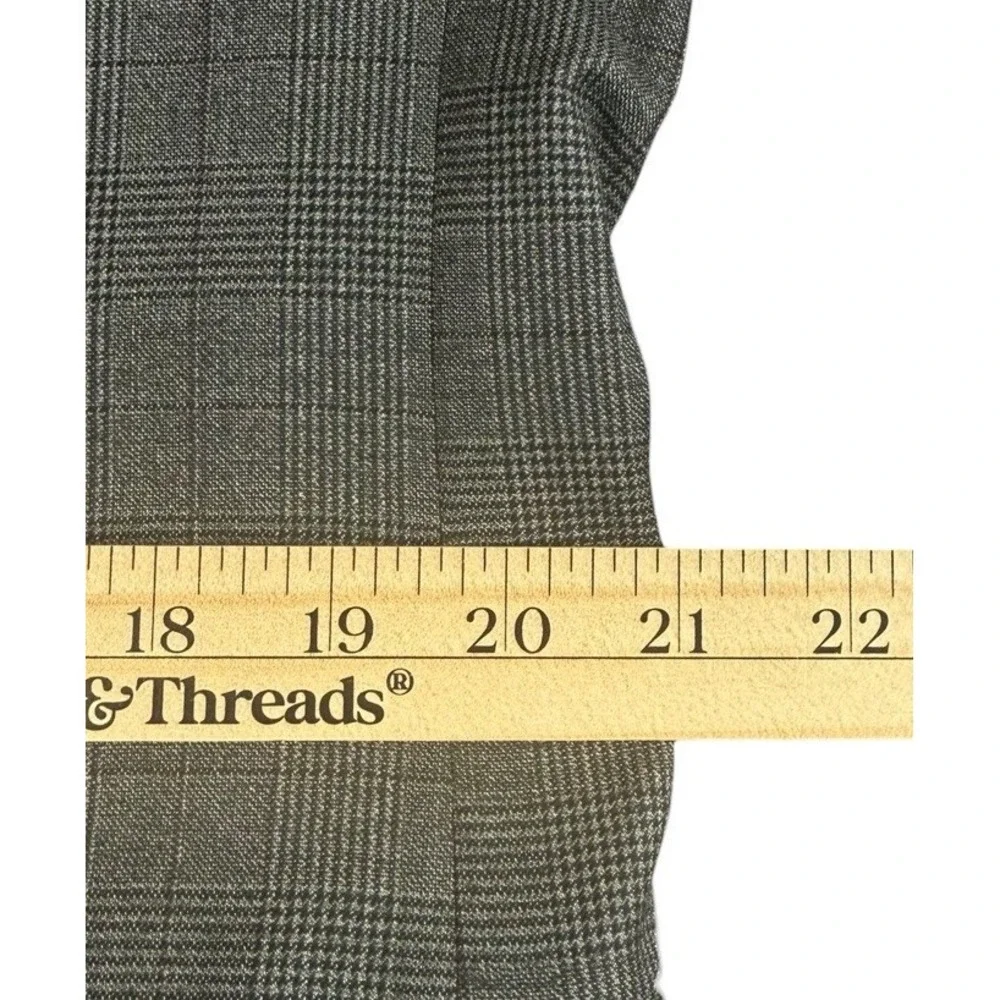 JOS. A. BANK 43L Gray Glen Plaid 100% Wool Suit Jacket Burgundy Windowpane